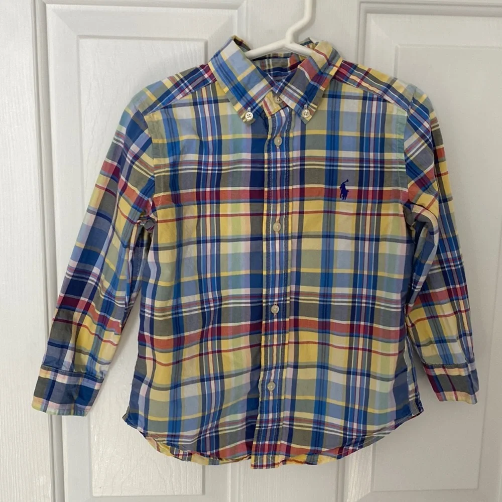 Ralph Lauren Multi-Colored Plaid Button Down Dress Shirt - 3T